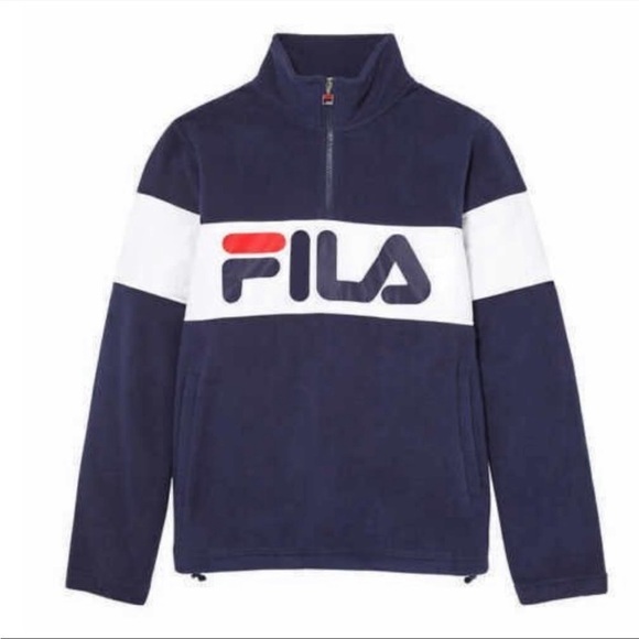 NWT FILA Fleece 1/4 Zip Pullover navy color size small - Picture 3 of 11
